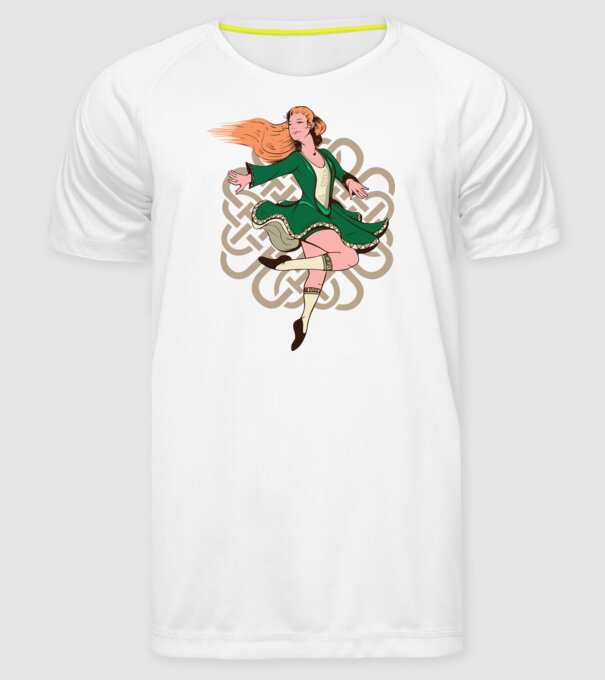 Femeile Dansatoare irlandeză model alb pe tricou