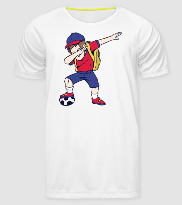 Școlar Fotbalist DAB model alb pe tricou