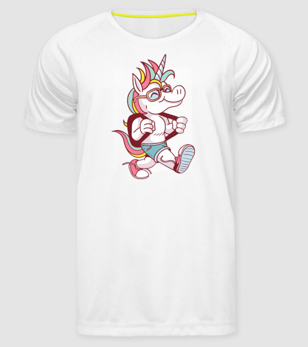 Unicorn școlar model alb pe tricou