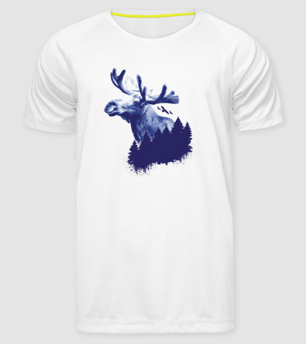 Elan model alb pe tricou