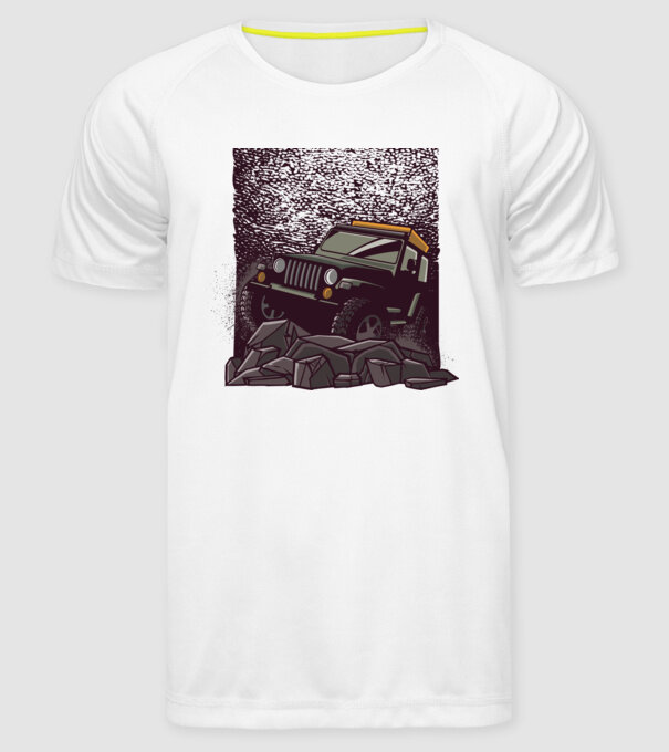 Jeep Offroad model alb pe tricou