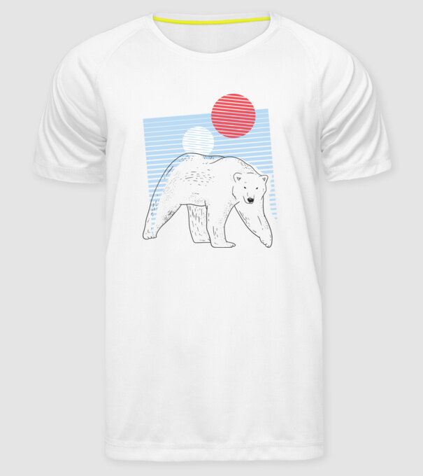 Urs polar model alb pe tricou