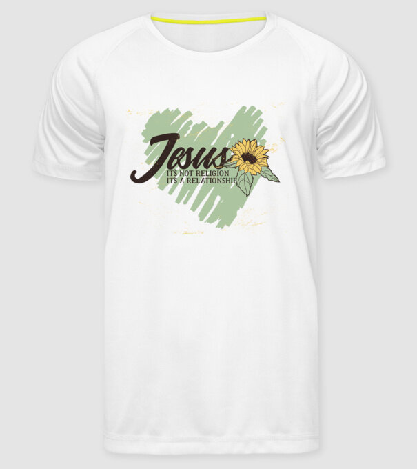 Inima lui Isus - Nu o religie, ci o relație model alb pe tricou
