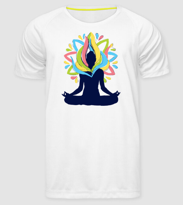 Energii Yoga Meditație model alb pe tricou