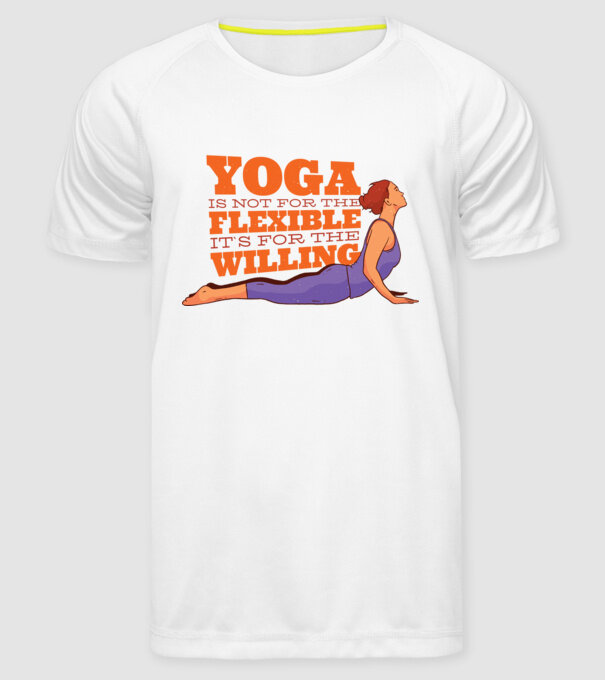 yoga perseverență model alb pe tricou