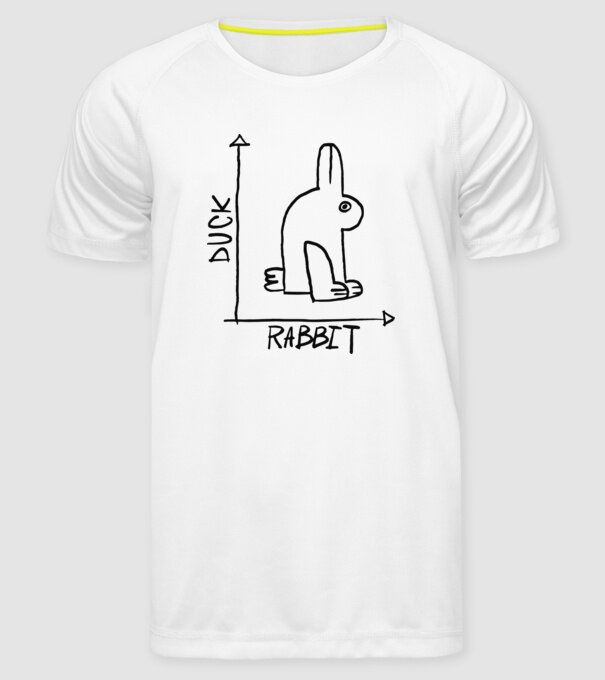 Rață vs Iepure model alb pe tricou