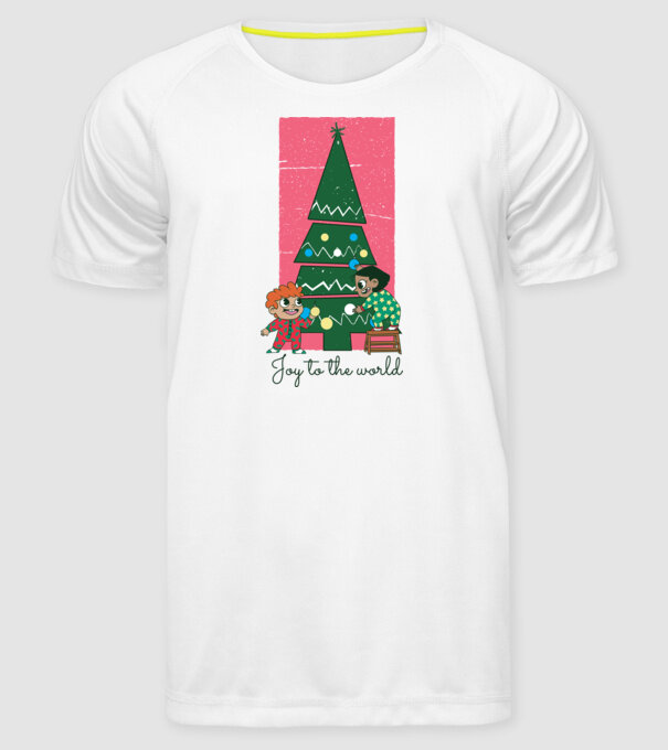 Împodobire pom de Crăciun model alb pe tricou