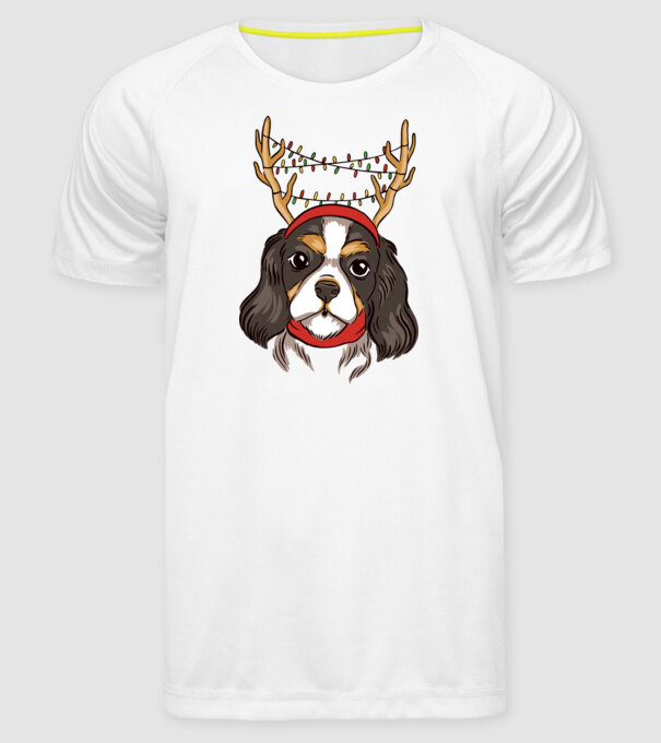 Cavalier de Crăciun model alb pe tricou