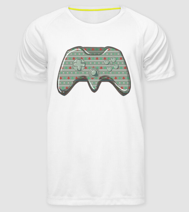 Controler Gamer Crăciun model alb pe tricou