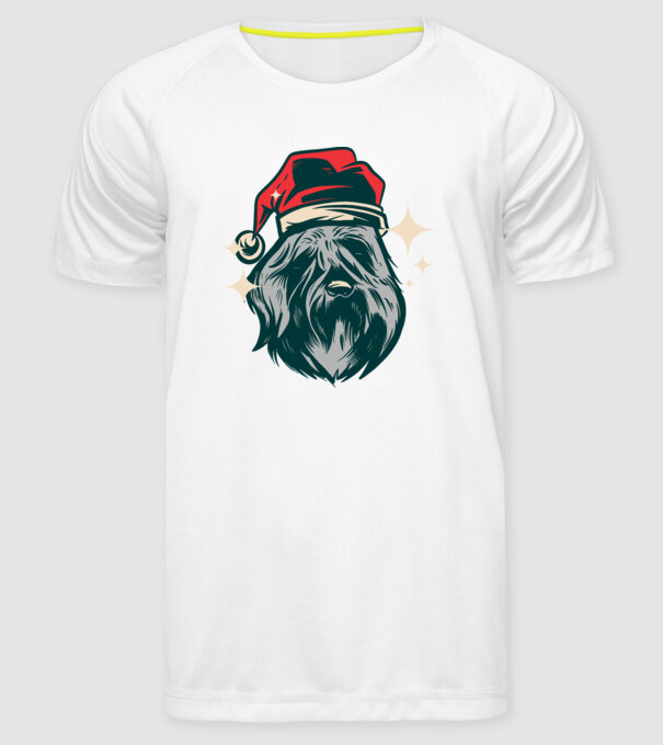Câine de Crăciun model alb pe tricou