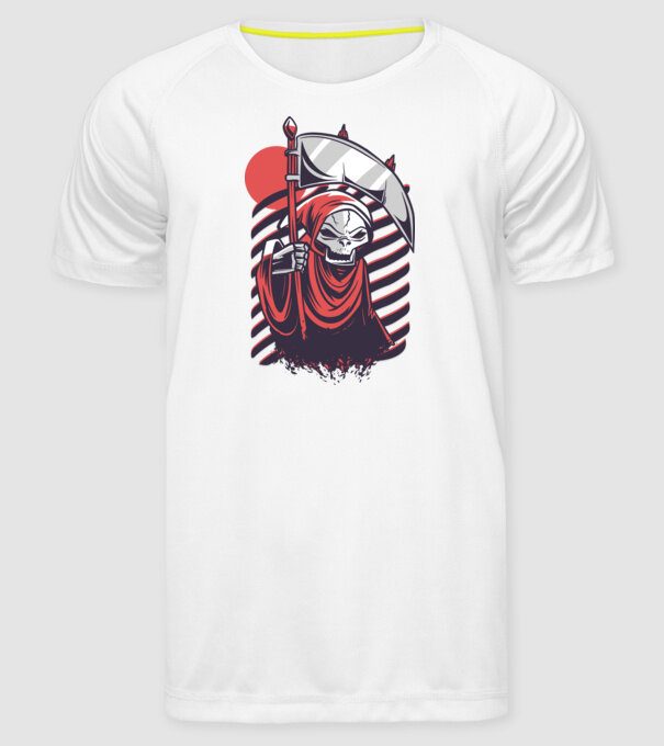 Moartea - Grim Reaper model alb pe tricou
