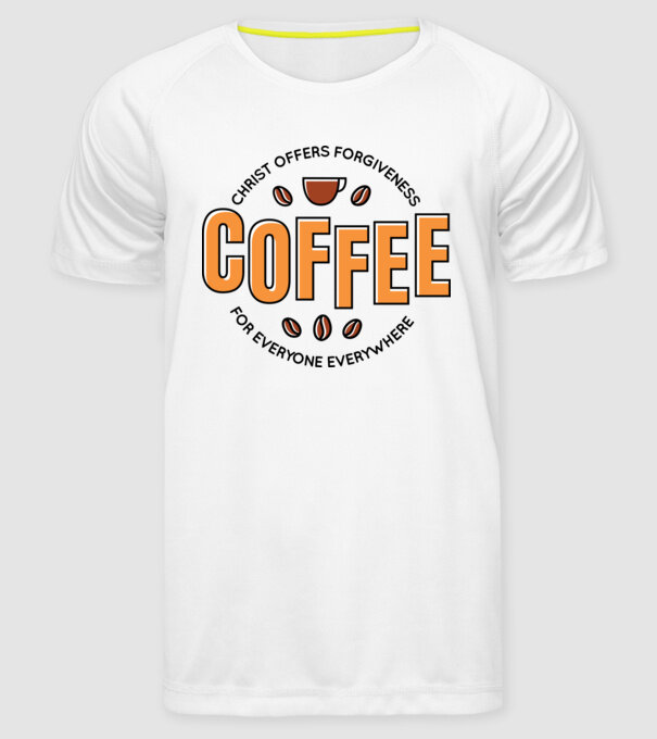 Cafea Iertare model alb pe tricou