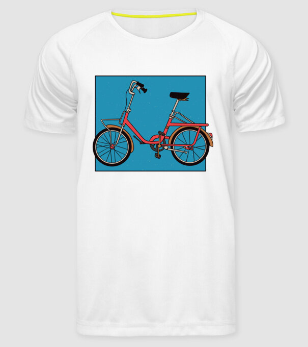 Bicicletă Camping model alb pe tricou