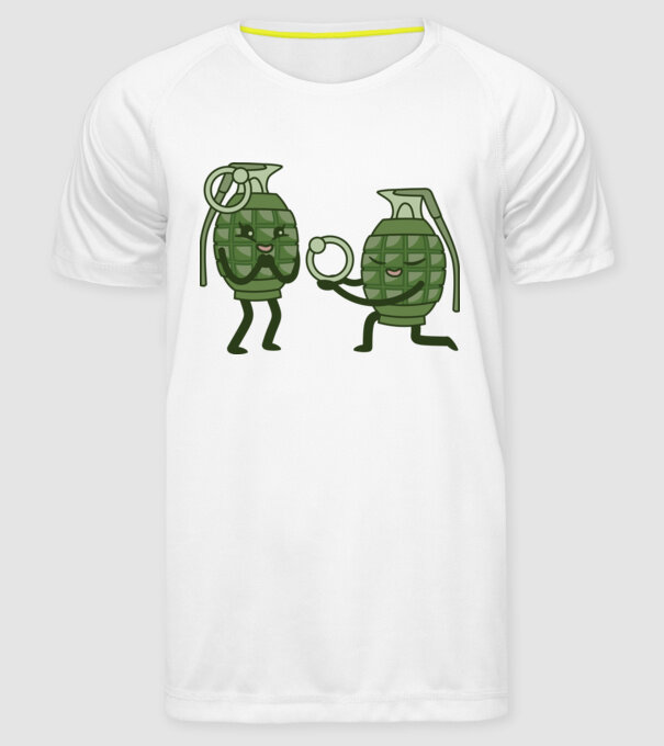 Grenadă de mână Cerere în căsătorie Dragoste model alb pe tricou
