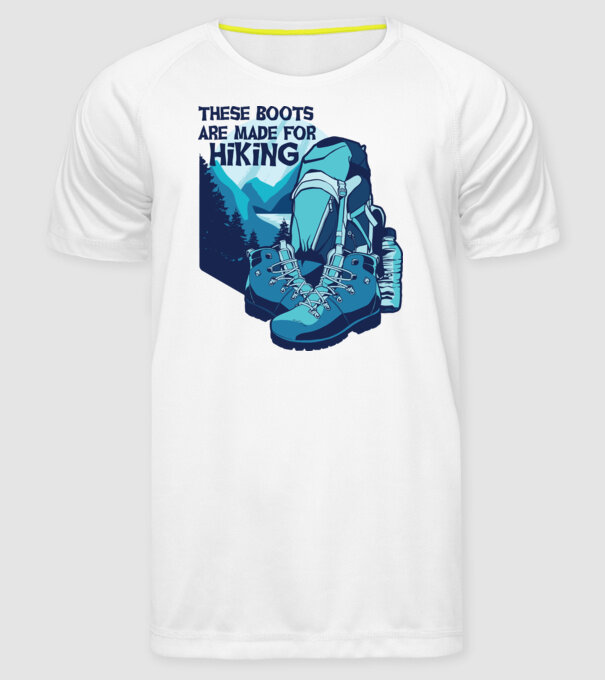 Bocanci de drumeție model alb pe tricou