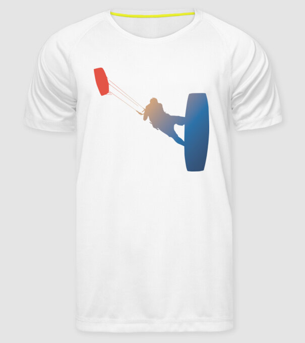 Kite Surfer model alb pe tricou