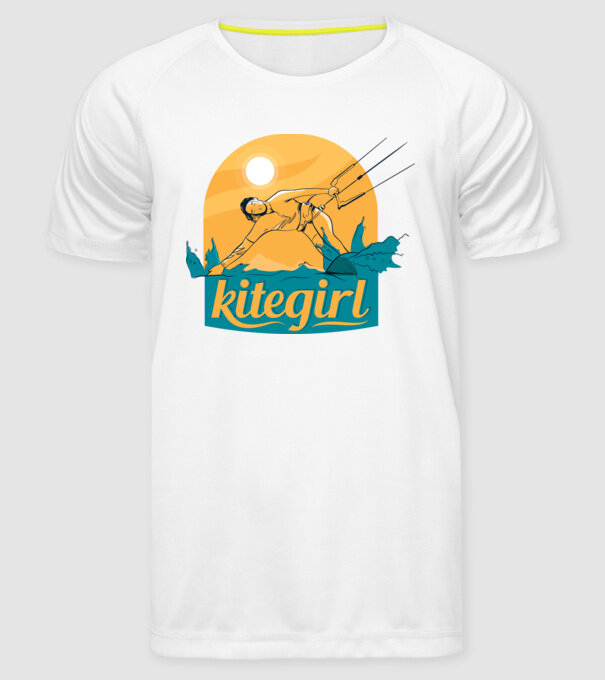 Tricou Kitegirl Kitesurf model alb pe tricou