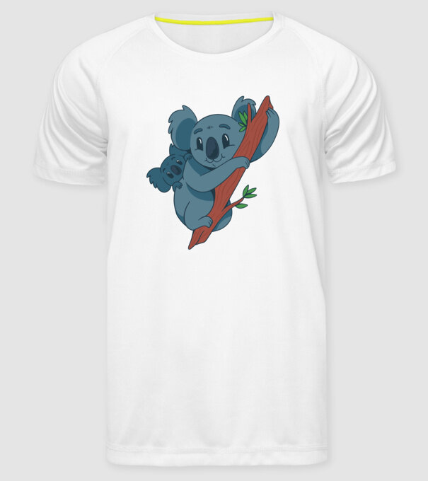 Coala model alb pe tricou