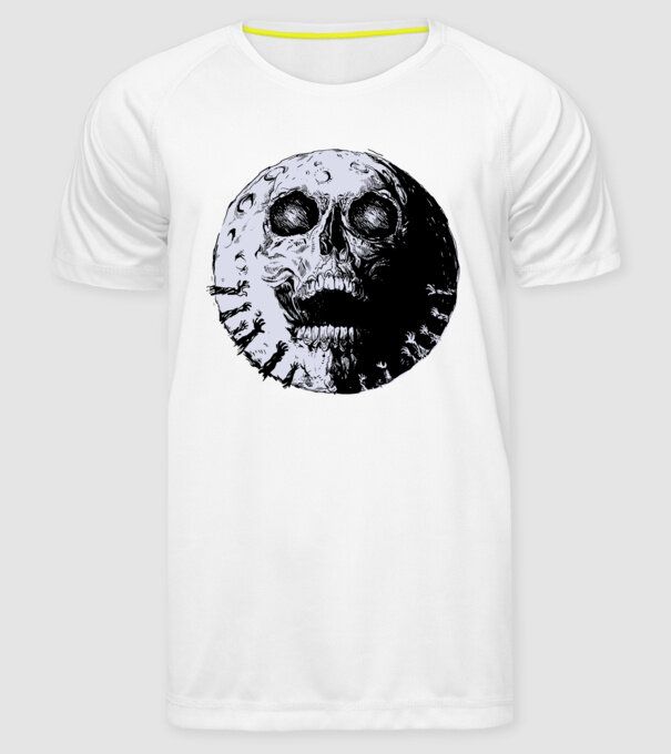 Craniu Lună model alb pe tricou