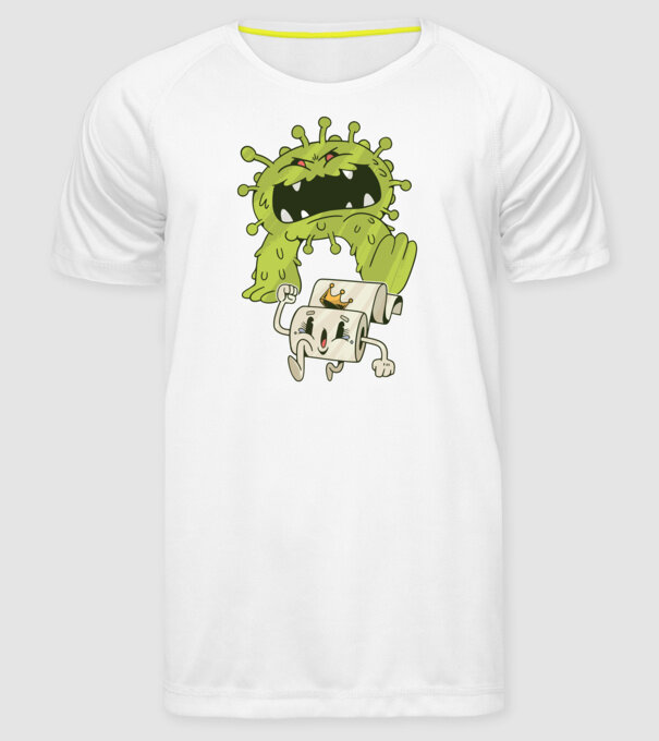 Coronavirus Monstru model alb pe tricou