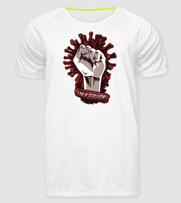 Supraviețuitor Coronavirus model alb pe tricou
