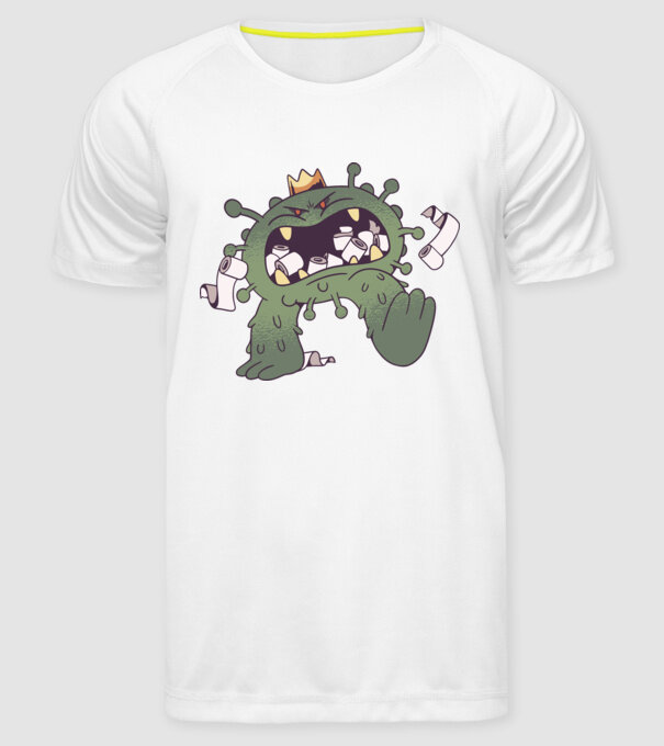 Monstru de hârtie igienică Coronavirus model alb pe tricou