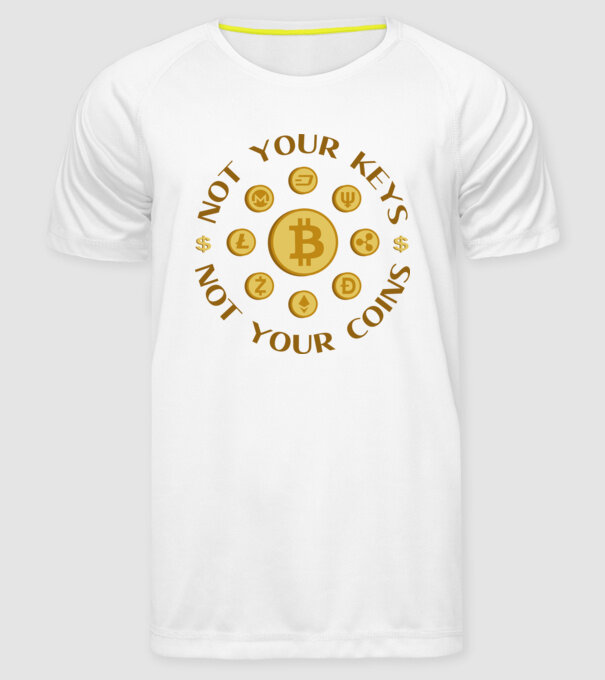 Criptomonede model alb pe tricou