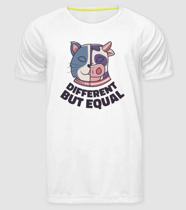 Diferit, dar egal model alb pe tricou
