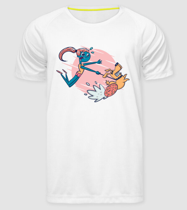 Plimbarea câinilor model alb pe tricou