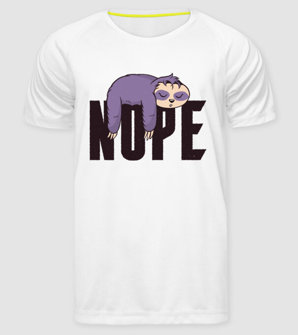 Leneș Nope model alb pe tricou