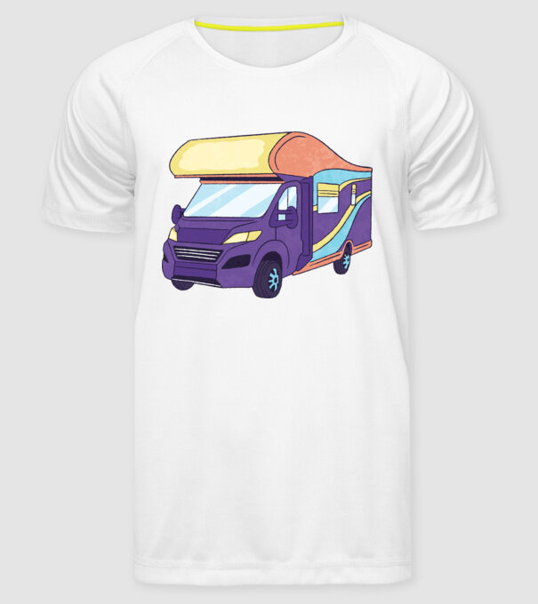 Autorulotă model alb pe tricou
