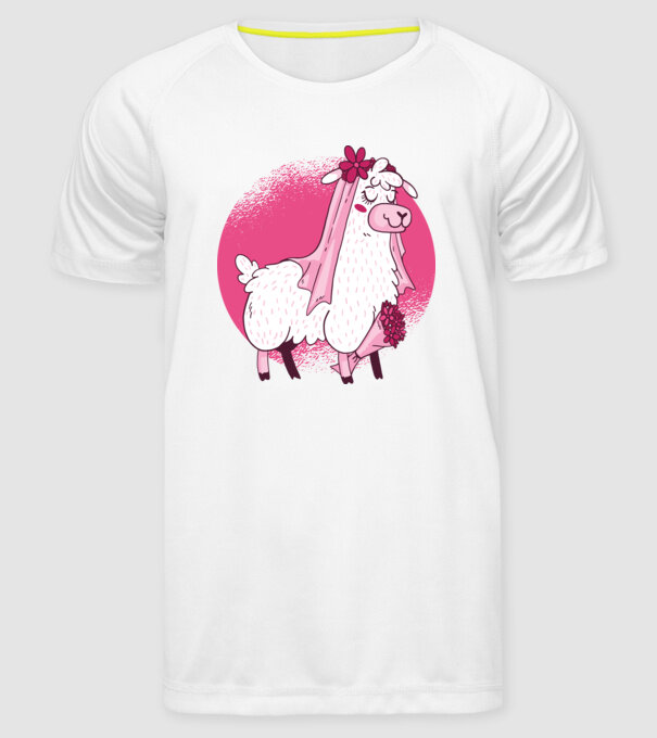 Mireasa Llama pentru petrecerea burlăcițelor model alb pe tricou