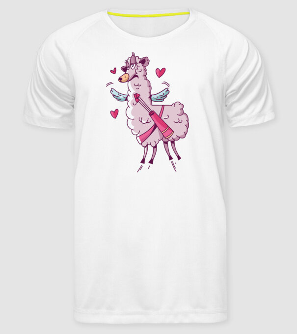 'Dragoste Llama pentru Valentine''s Day' model alb pe tricou