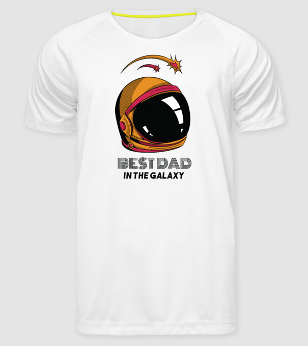Cel mai bun tată din Galaxie model alb pe tricou