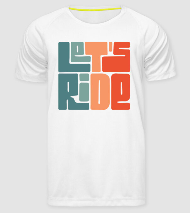 'Let''s Ride - Snowboard' model alb pe tricou
