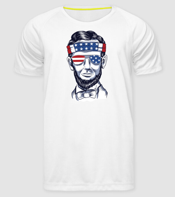 Lincoln USA model alb pe tricou