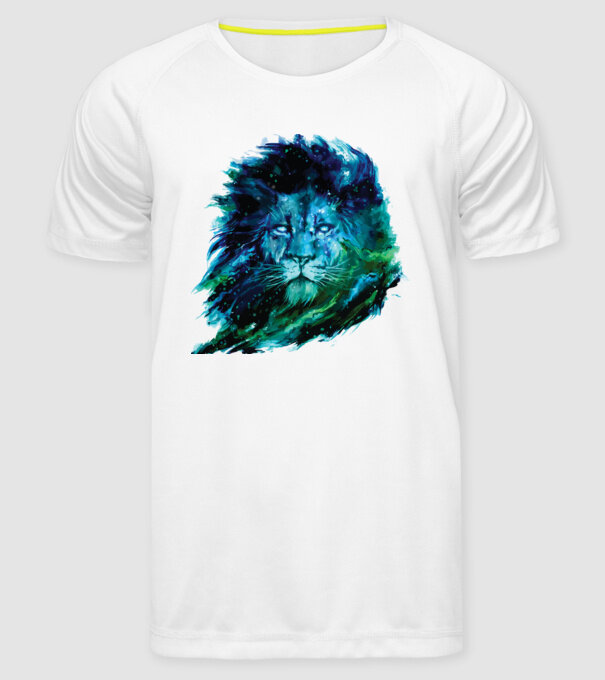 lion color splash model alb pe tricou