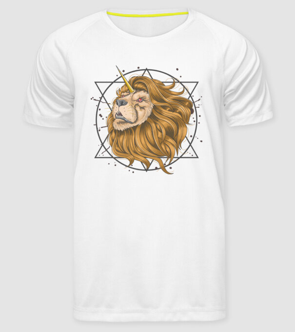 lion unicorn model alb pe tricou