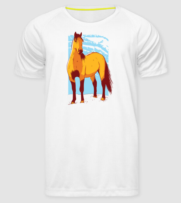 Cal - pentru călăreți model alb pe tricou