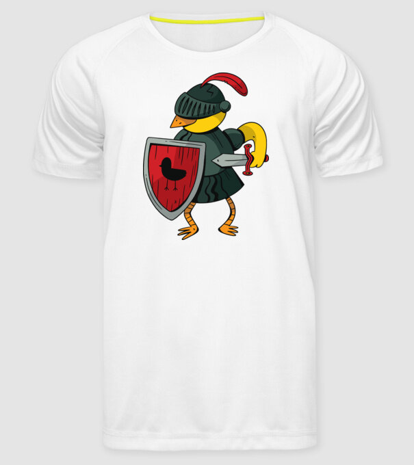 Cavaler Pasăre model alb pe tricou