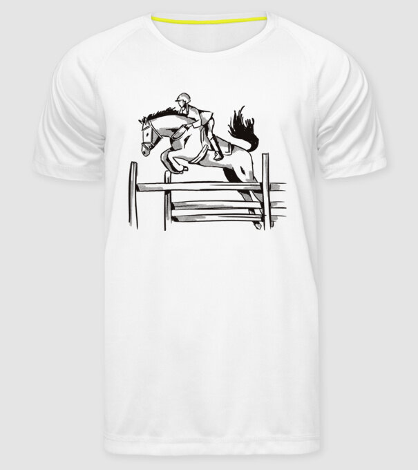 Călăreț model alb pe tricou