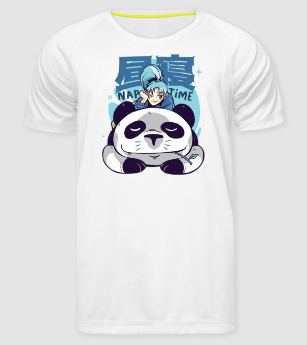Anime Panda relaxare model alb pe tricou