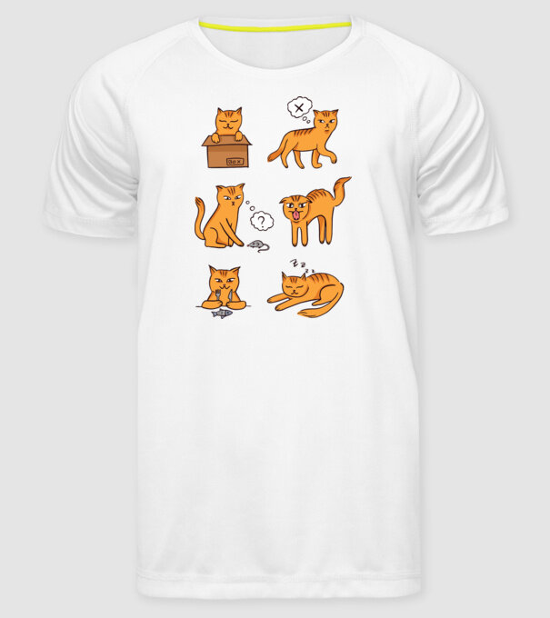 Caracteristici Pisică model alb pe tricou