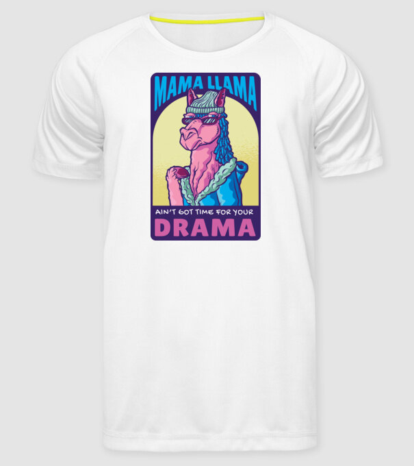 Mama Lama model alb pe tricou