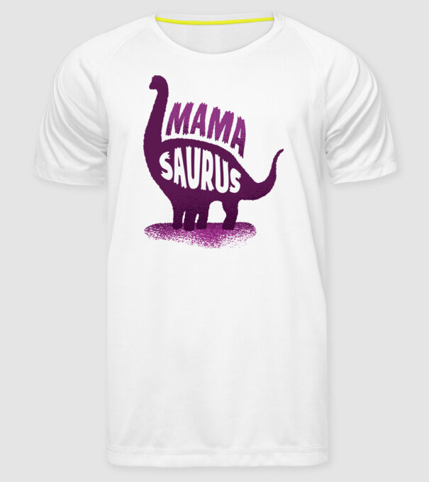Mamasaurus model alb pe tricou