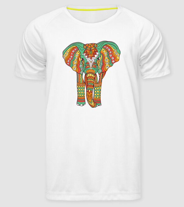 Mandala Elefant model alb pe tricou