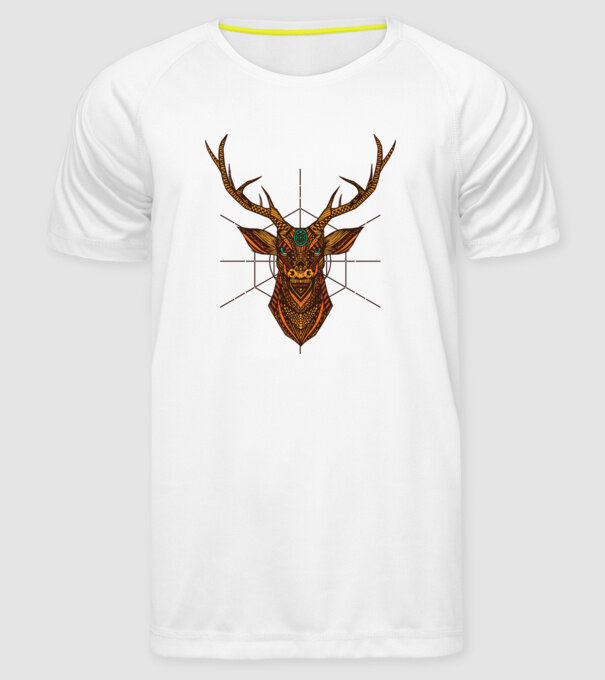Mandala Cerb model alb pe tricou