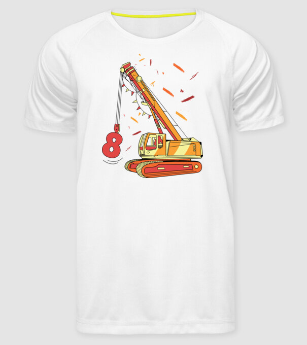 Prindere 8th Birthday model alb pe tricou