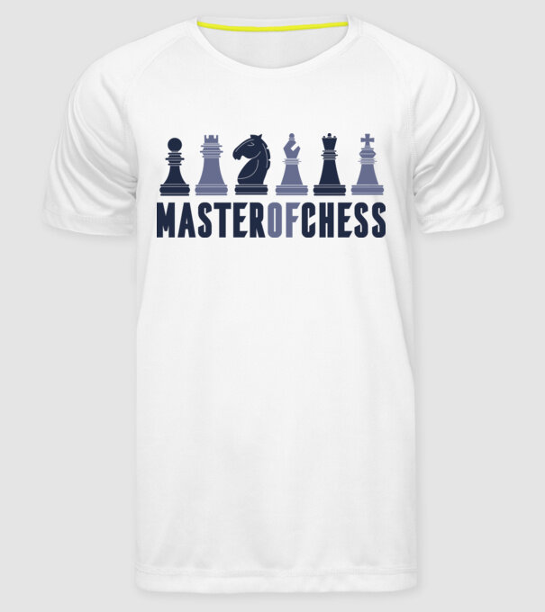Master of Chess model alb pe tricou