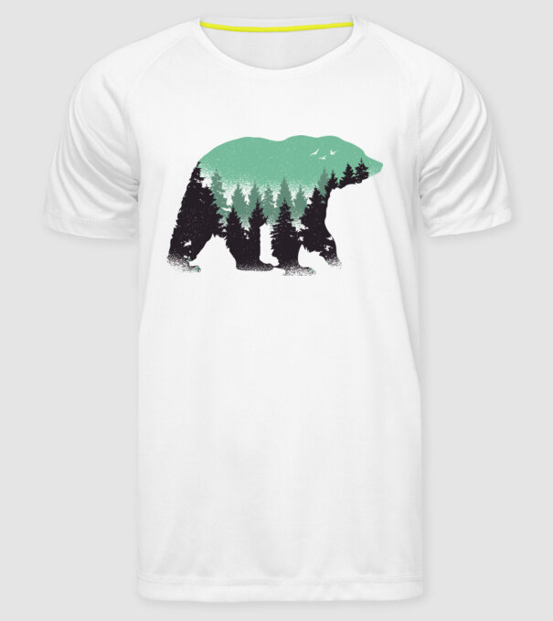 Urs pădure Natură tricou model alb pe tricou
